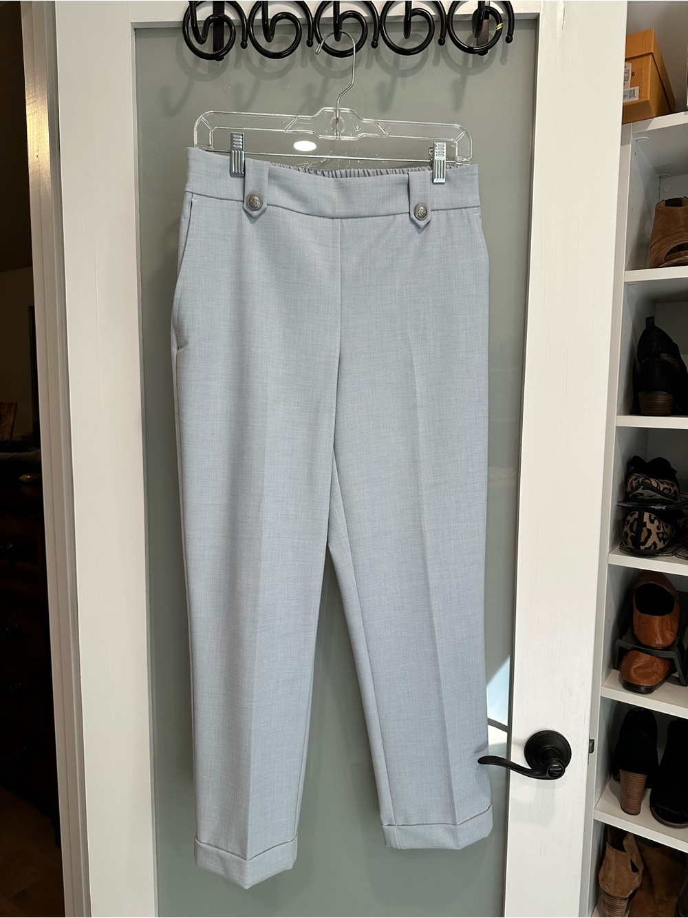 Women's Light Blue Tailored Ankle Pants